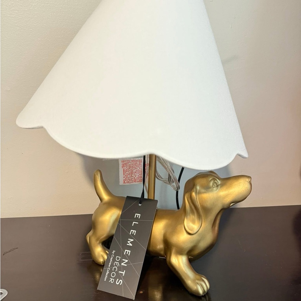 Gold Doxie Dog Table Lamp Dachshund